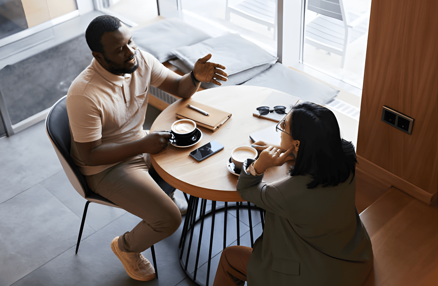 Business professionals networking and making connections